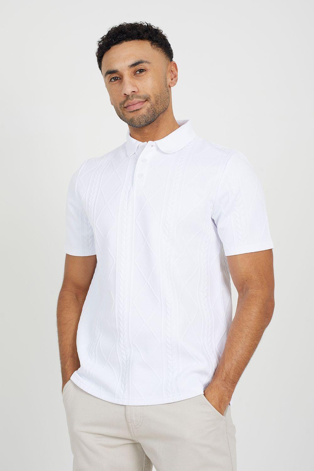 Jaquard Knit Polo Shirt by BRAVE SOUL