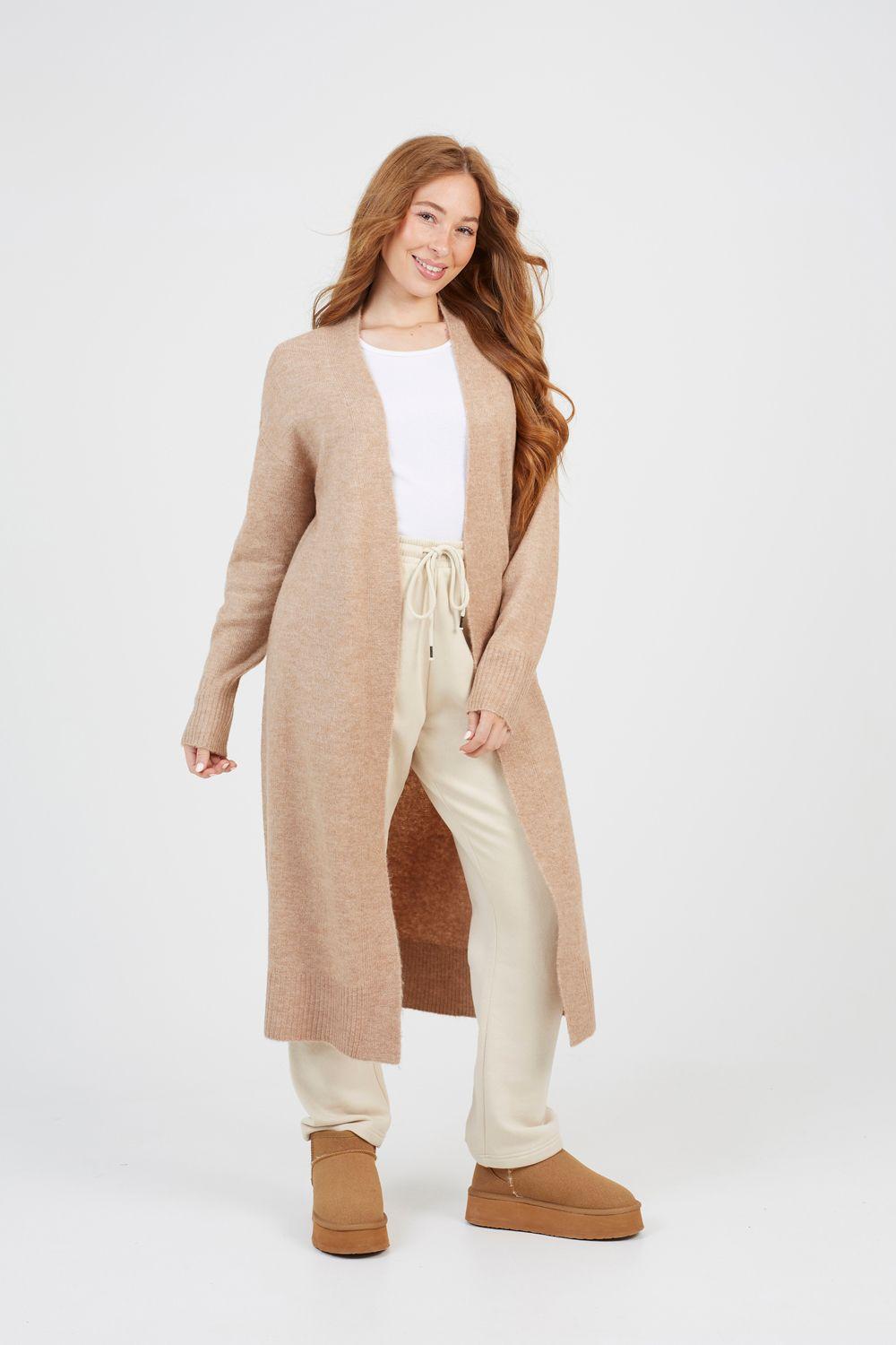 Knitted Dropped Shoulder Maxi Cardigan by BRAVE SOUL
