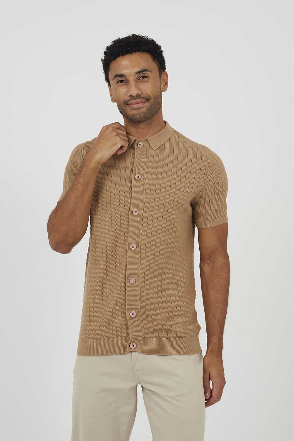 Knitted Short Sleeve Shirt by BRAVE SOUL