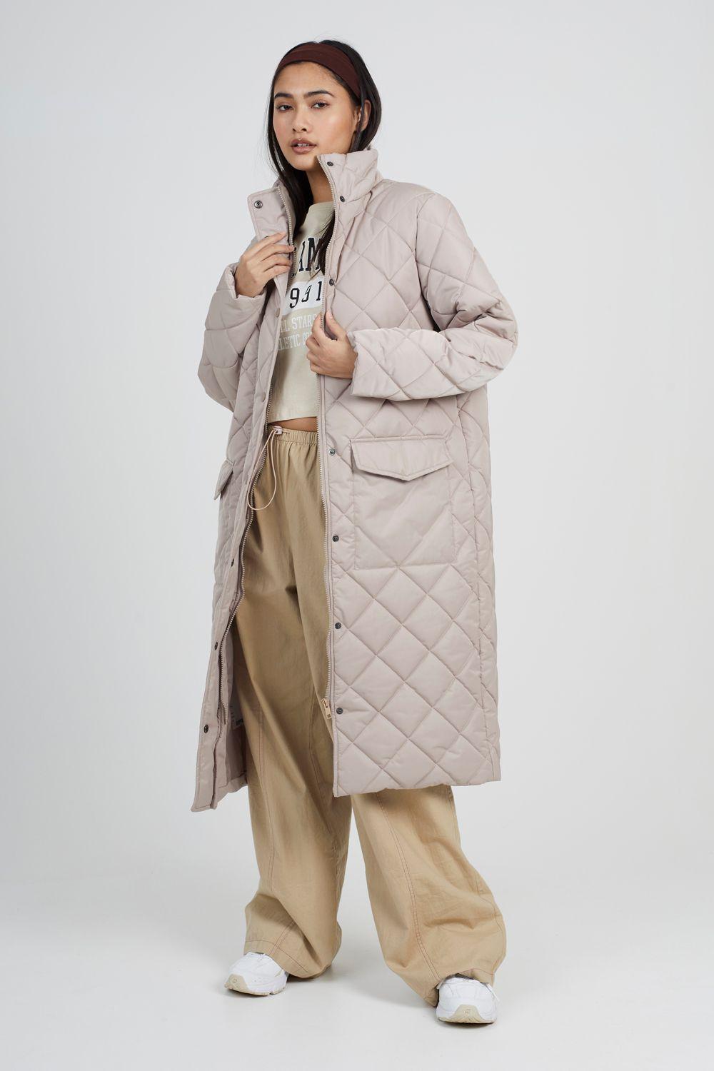 Long Diamond Quilted Jacket by BRAVE SOUL