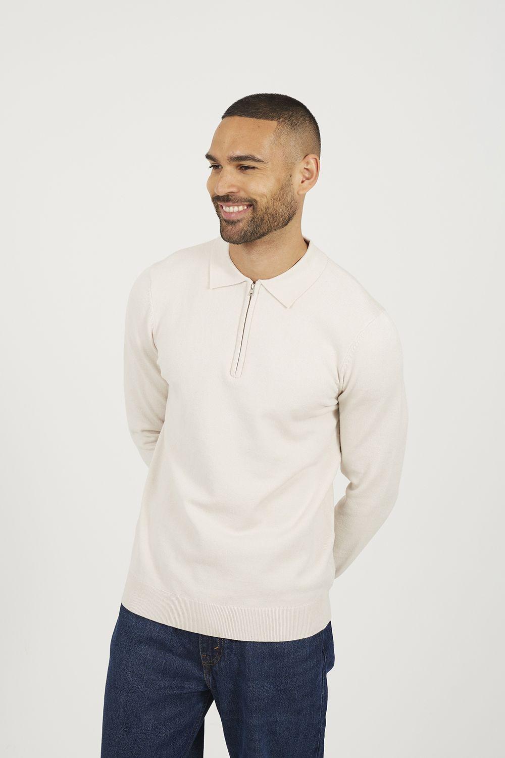 Long Sleeve Knitted Polo by BRAVE SOUL