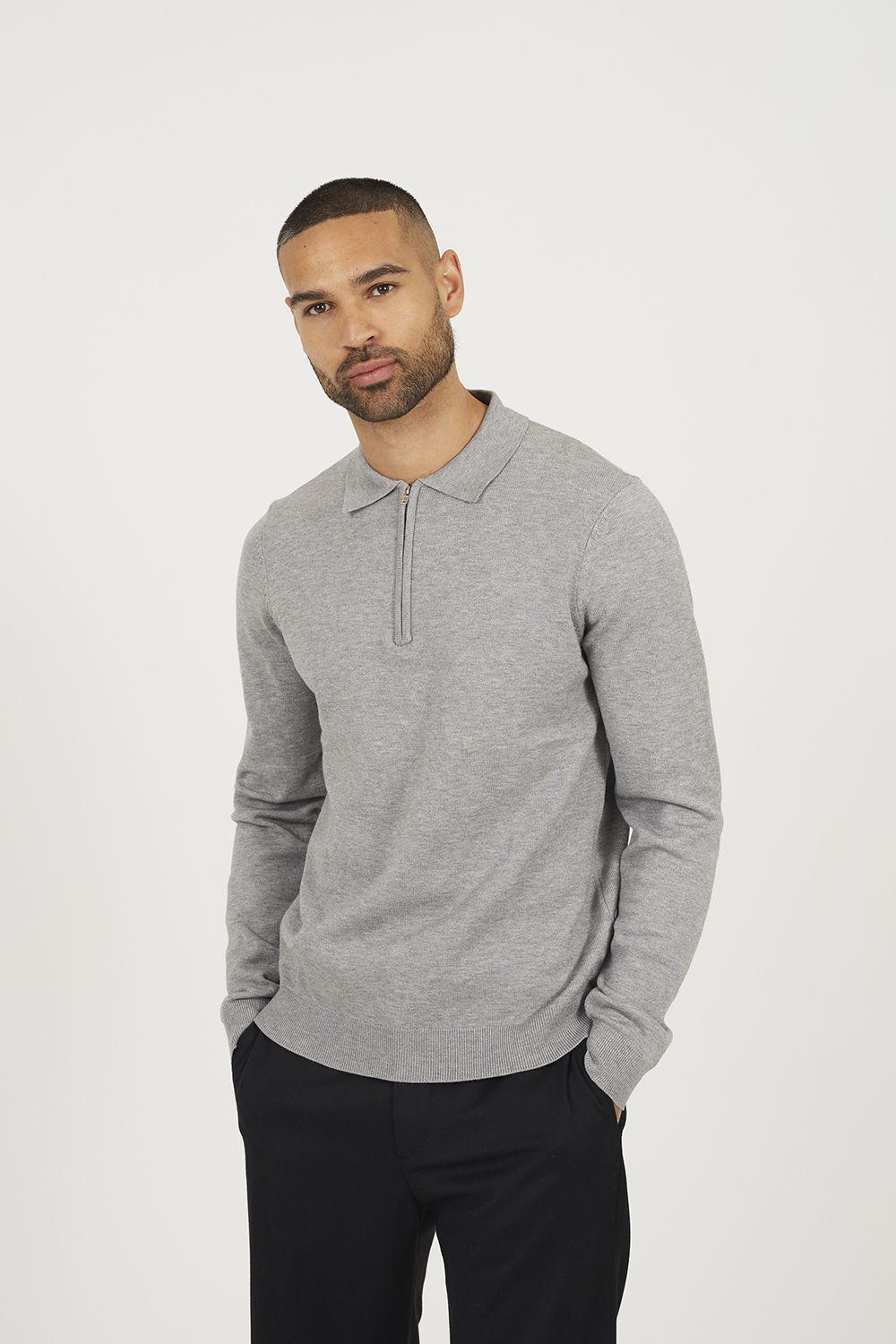 Long Sleeve Knitted Polo by BRAVE SOUL