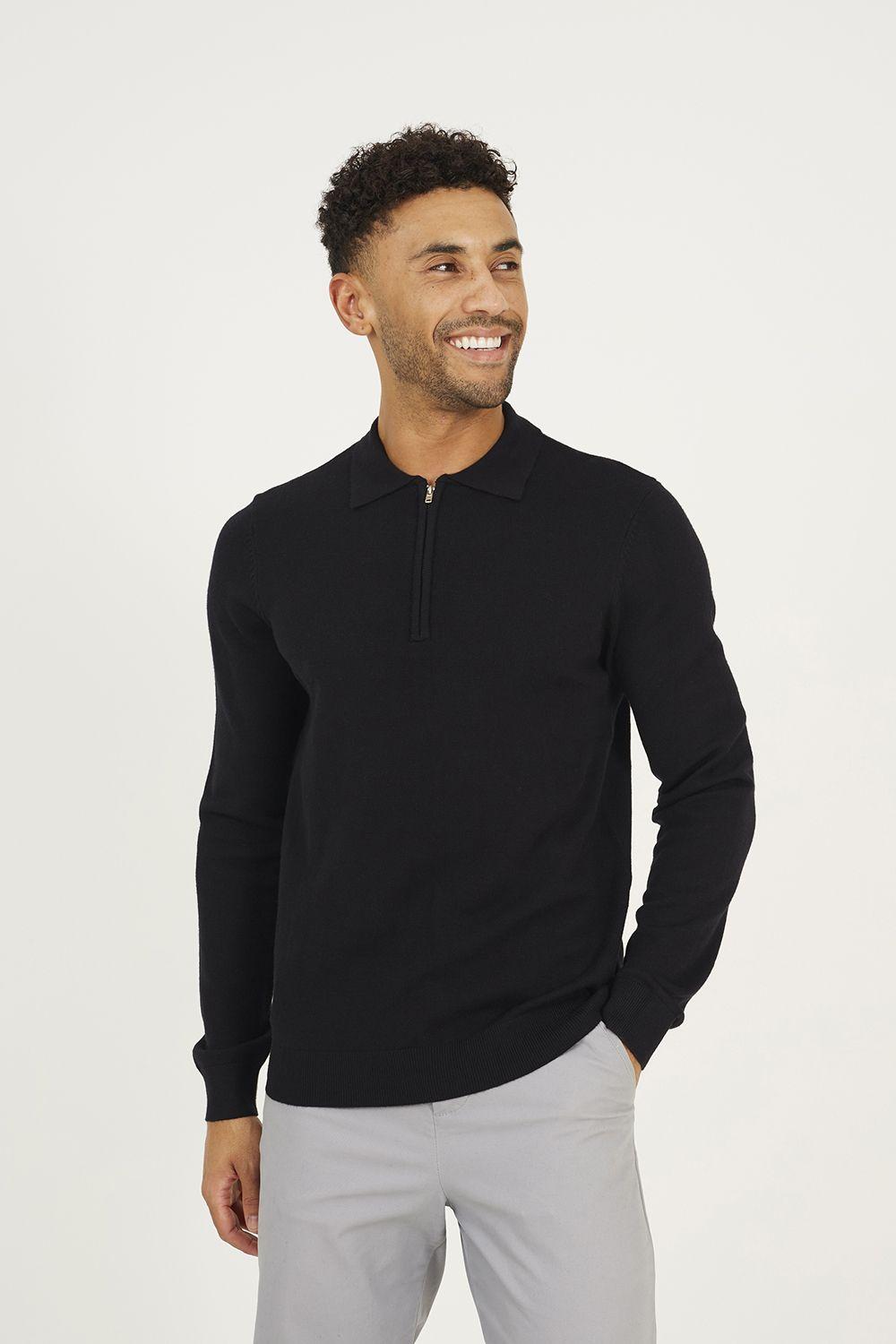 Long Sleeve Knitted Polo by BRAVE SOUL