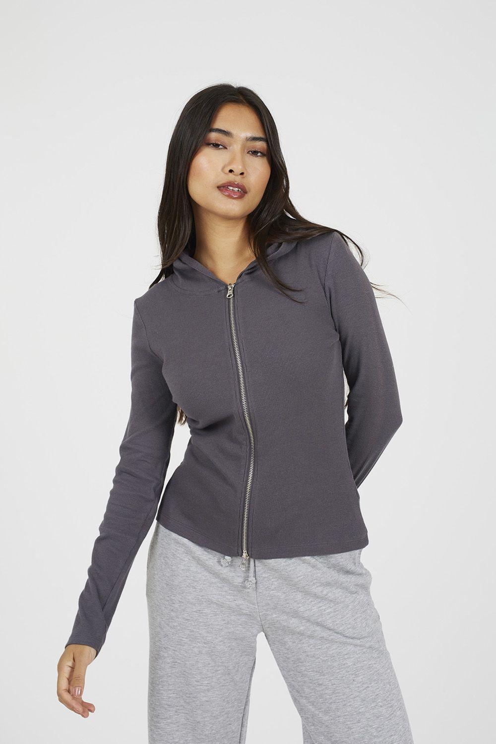 Long Sleeve Zip Through Hoodie Top by BRAVE SOUL