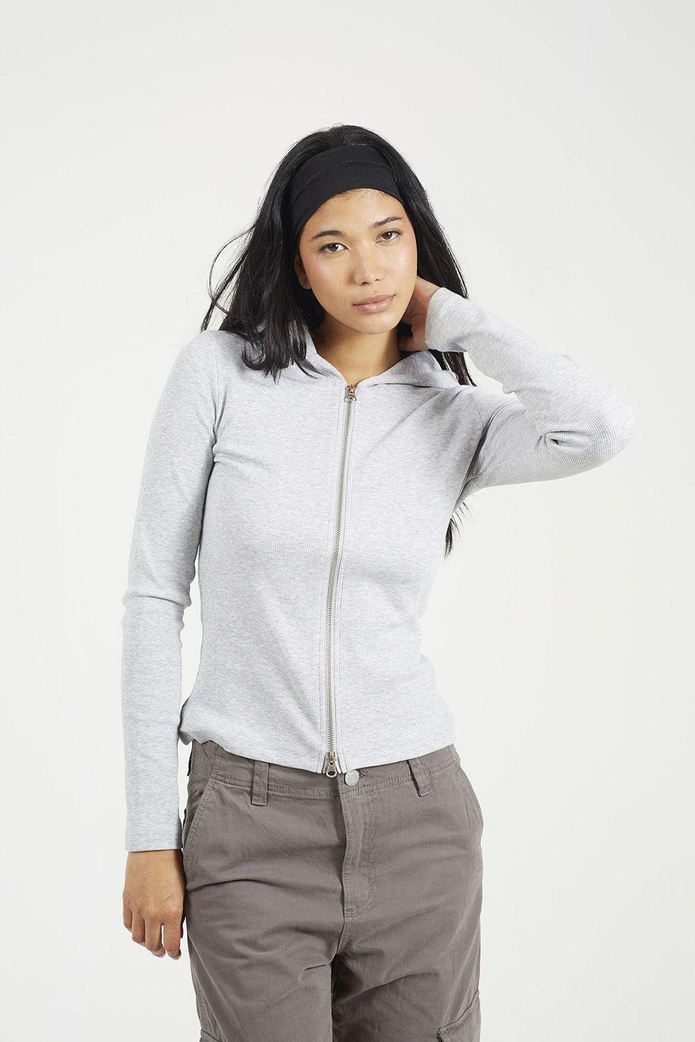 Long Sleeve Zip Through Hoodie Top by BRAVE SOUL
