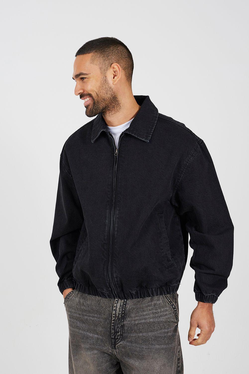 Oversized Denim Bomber Jacket by BRAVE SOUL