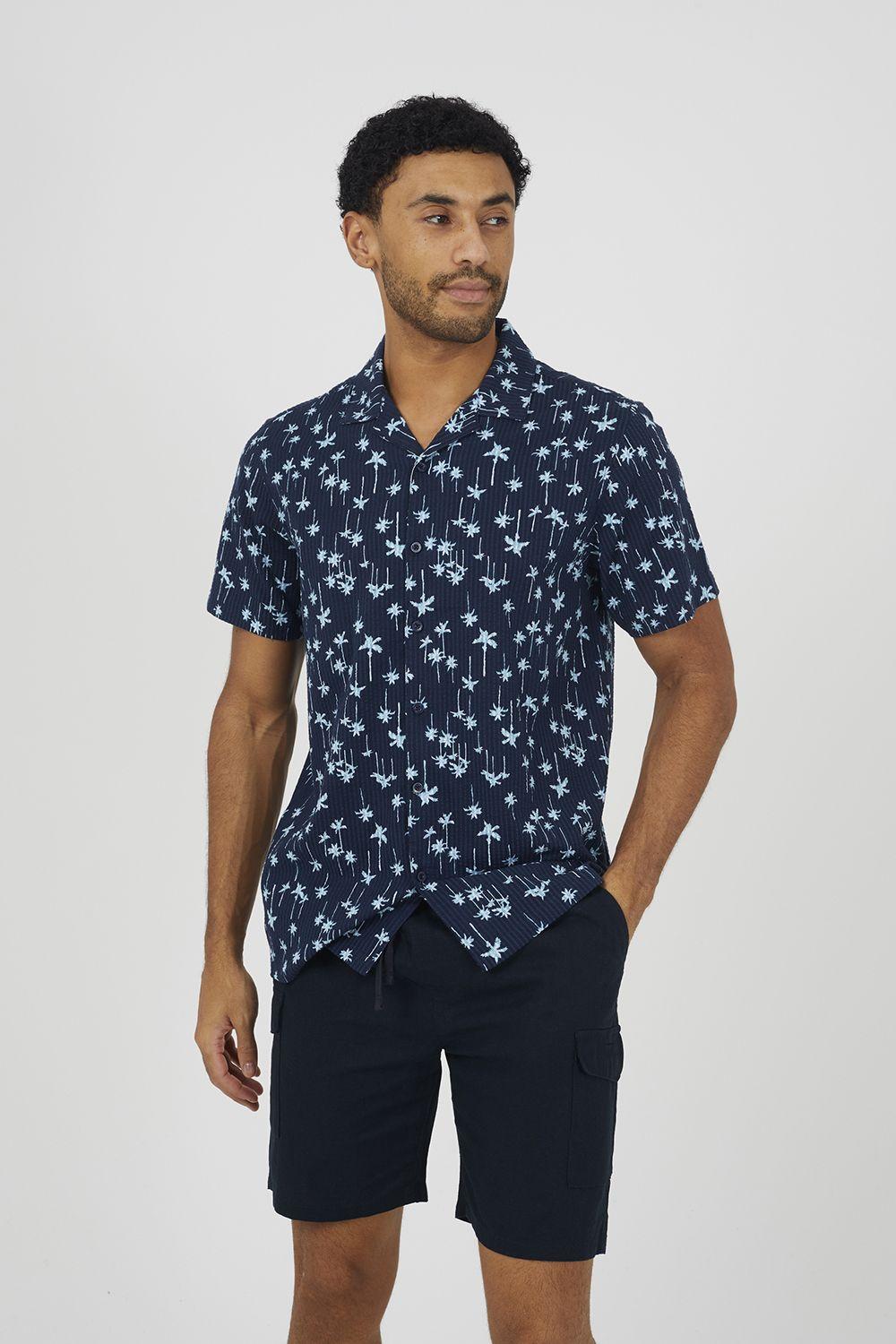 Printed Revere Collar Shirt by BRAVE SOUL