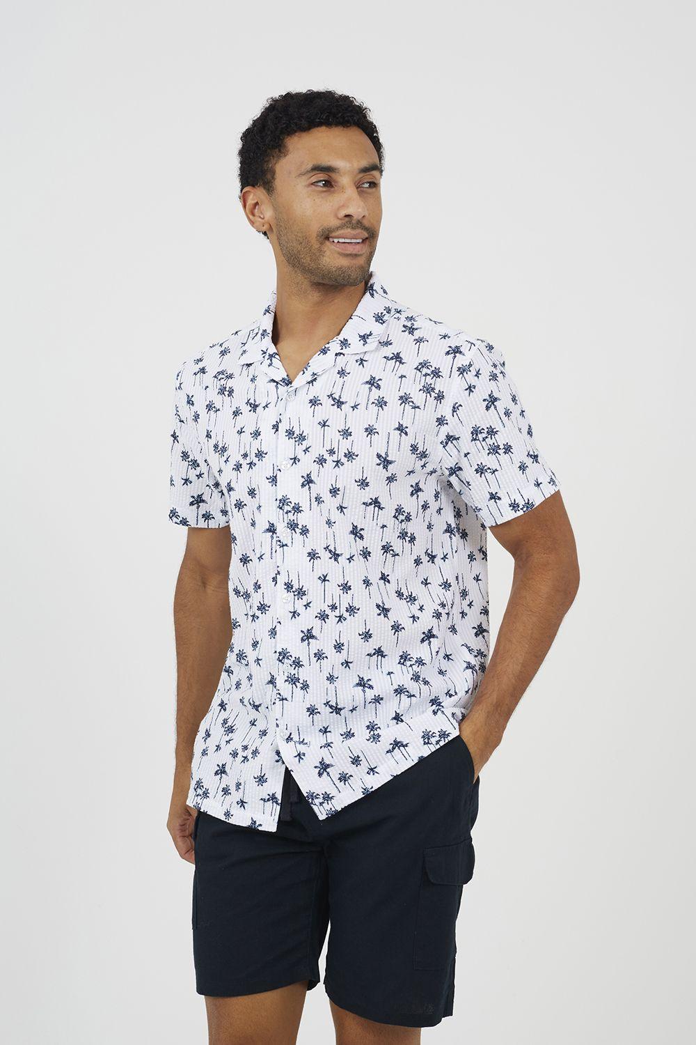 Printed Revere Collar Shirt by BRAVE SOUL