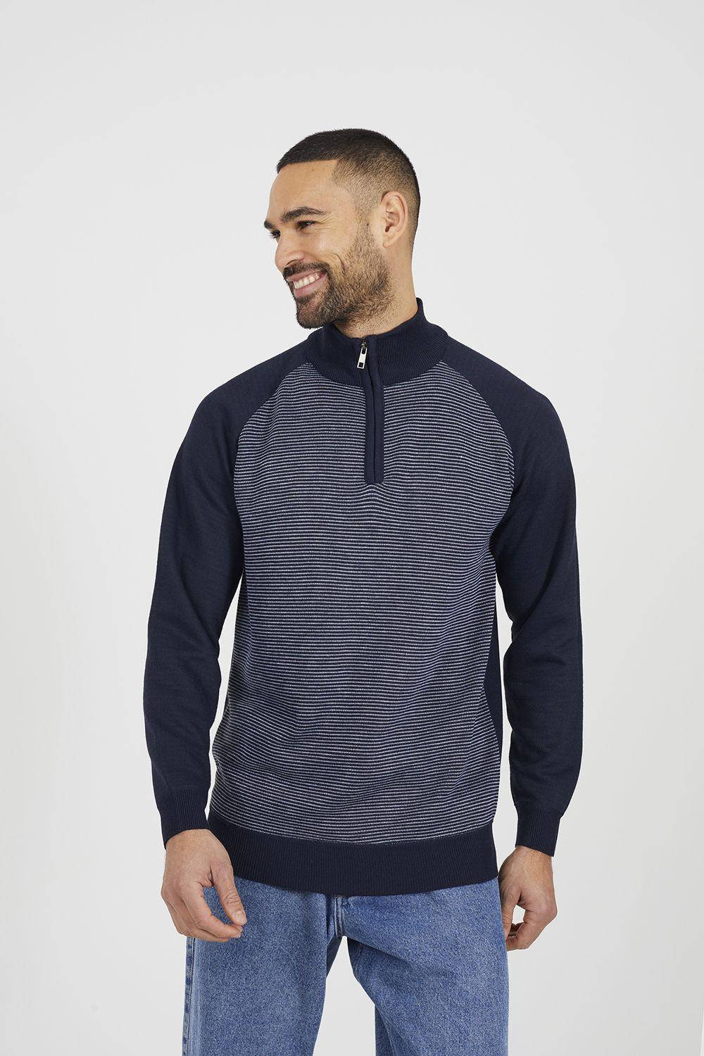 Quarter Zip Funnel Neck Jumper by BRAVE SOUL