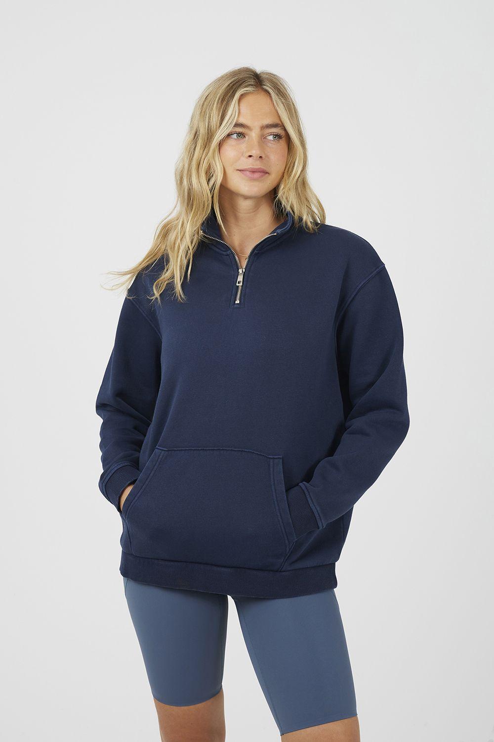 Quarter Zip Funnel Neck Sweatshirt by BRAVE SOUL