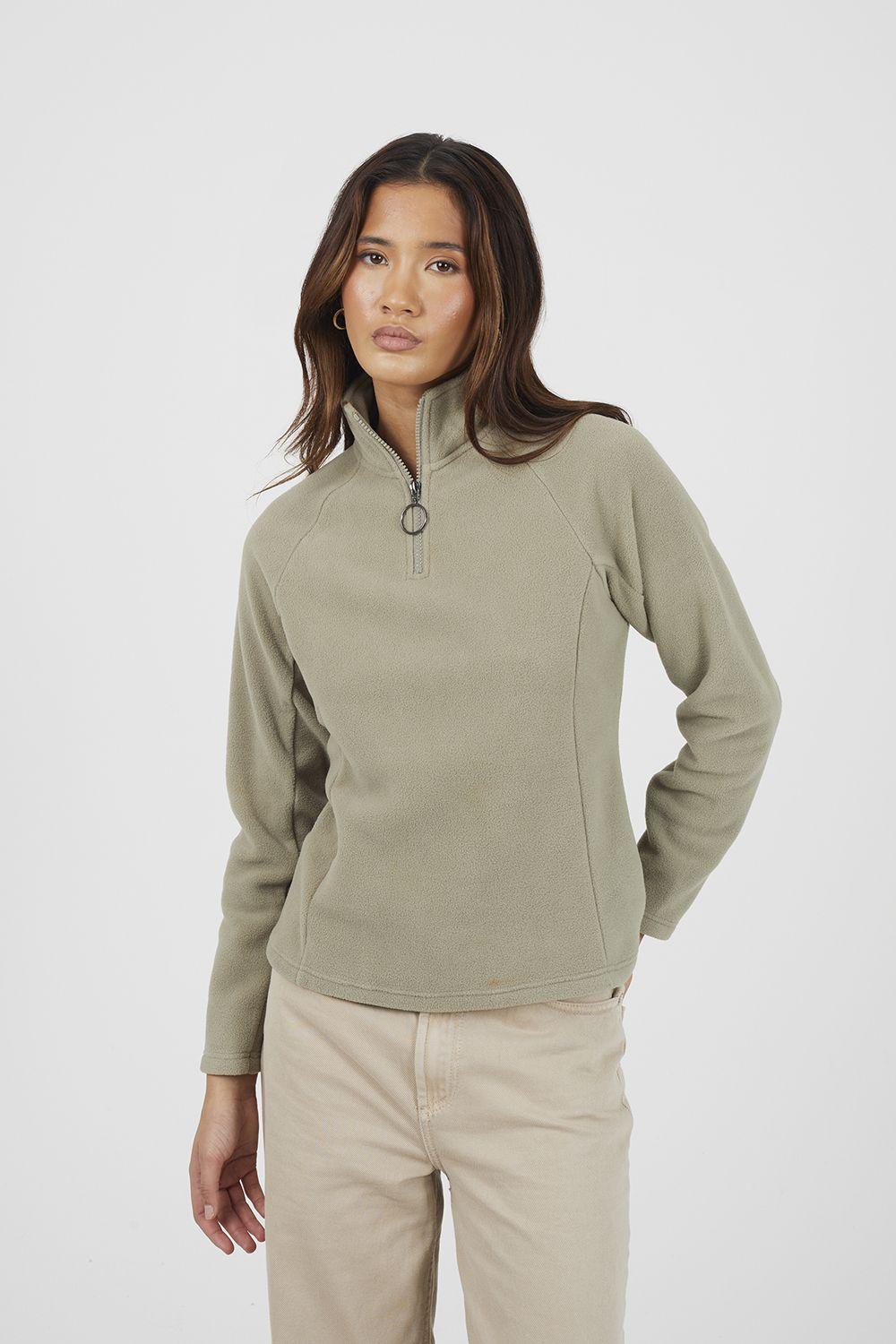 Quarter Zip Polar Fleece Sweatshirt by BRAVE SOUL