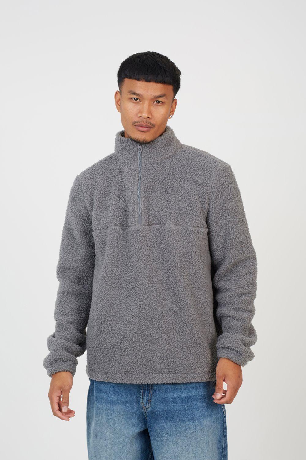 Quarter Zip Sherpa Jumper by BRAVE SOUL