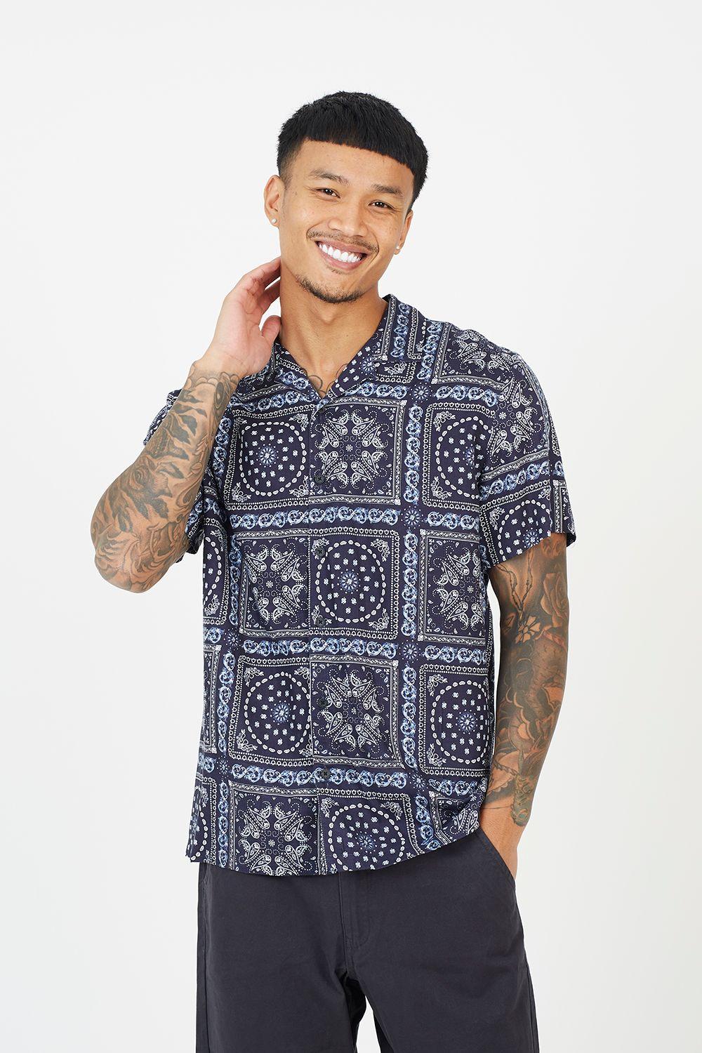 Revere Collar Print Shirt by BRAVE SOUL