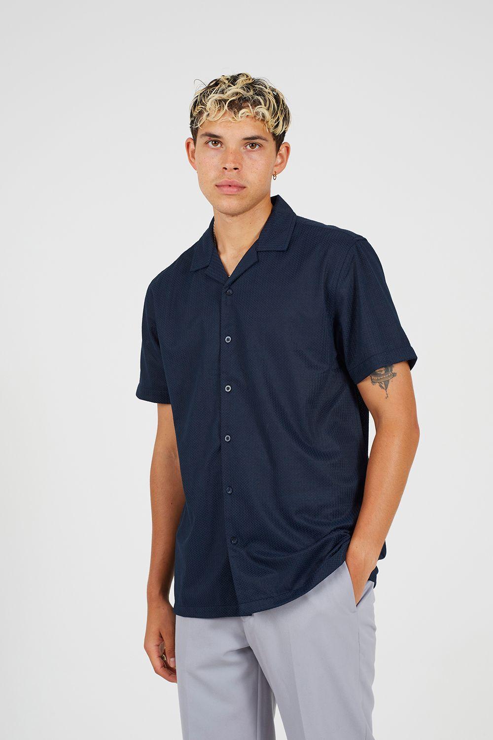 Revere Collar Short Sleeve Shirt by BRAVE SOUL