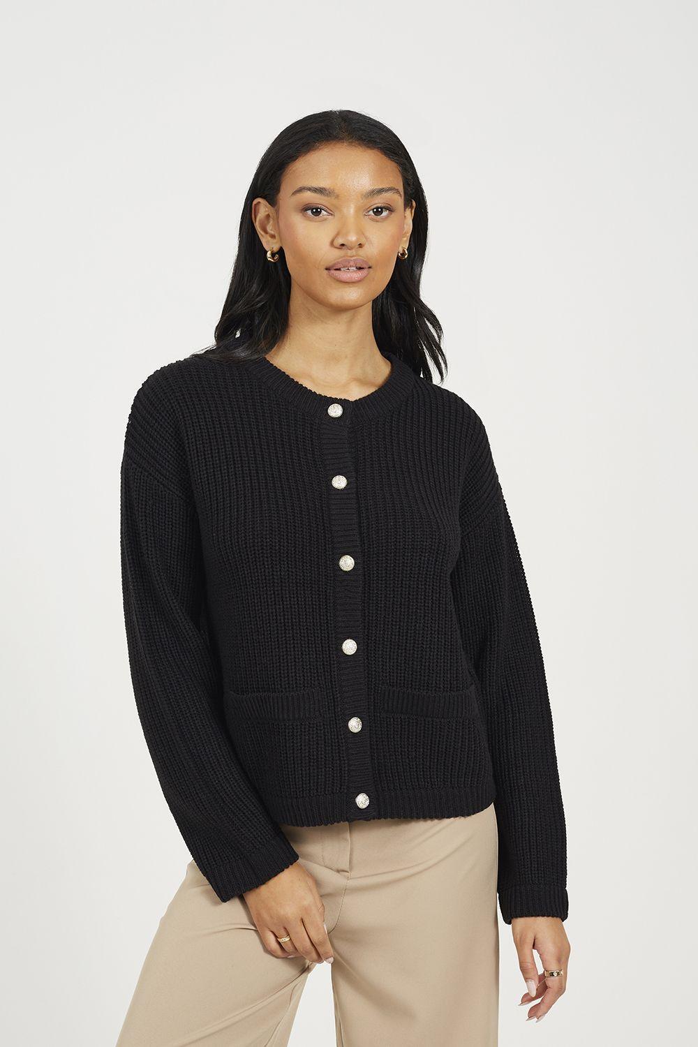 Round Neck Fisherman Knit Cardigan by BRAVE SOUL