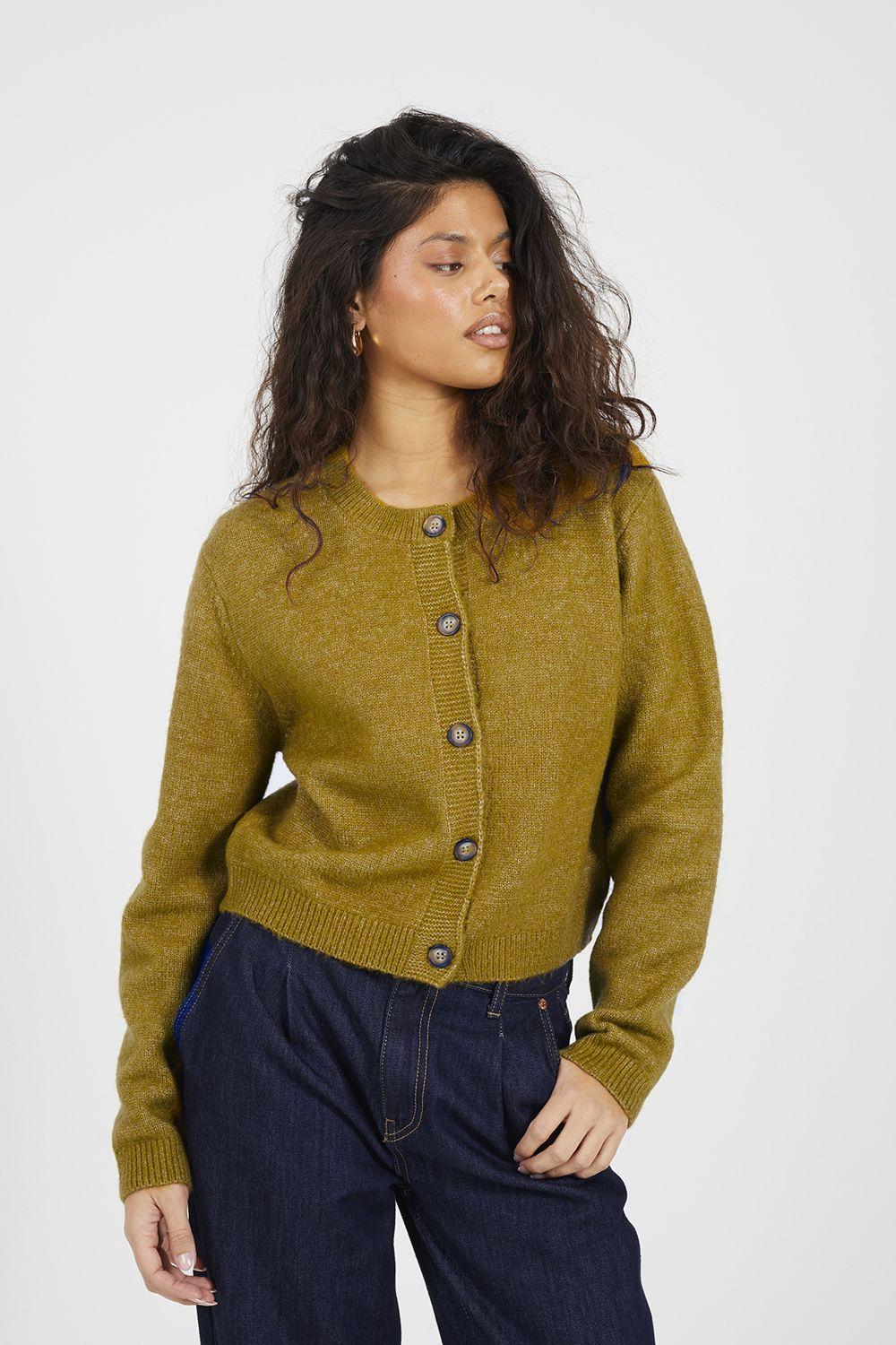 Round Neck Jersey Knit Cardigan by BRAVE SOUL