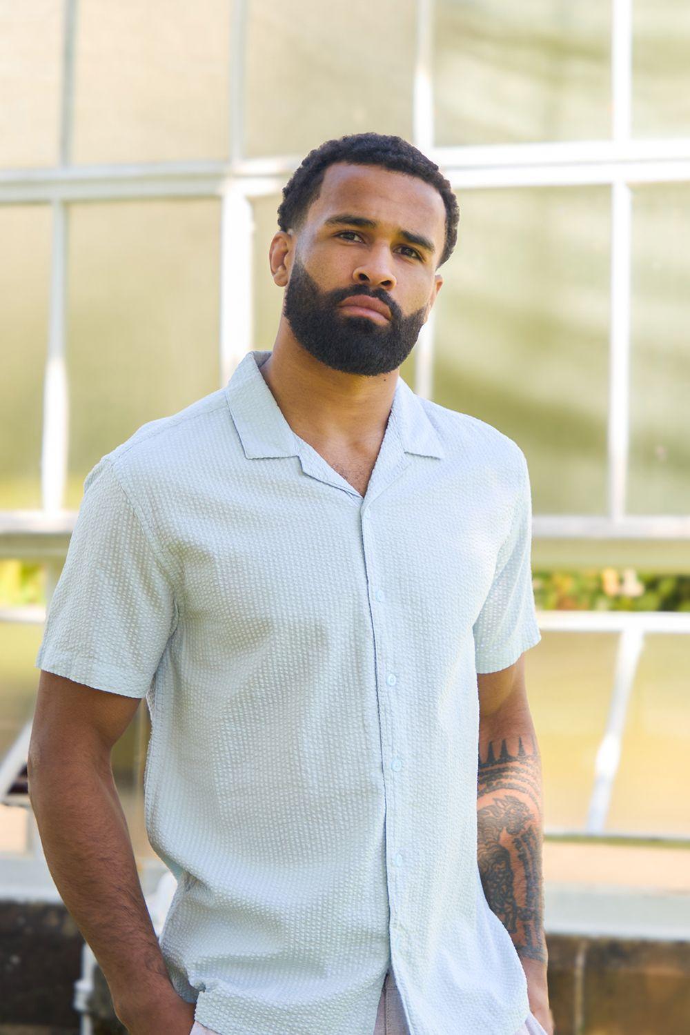 Short Sleeve Fine Stripe Revere Collar Shirt by BRAVE SOUL