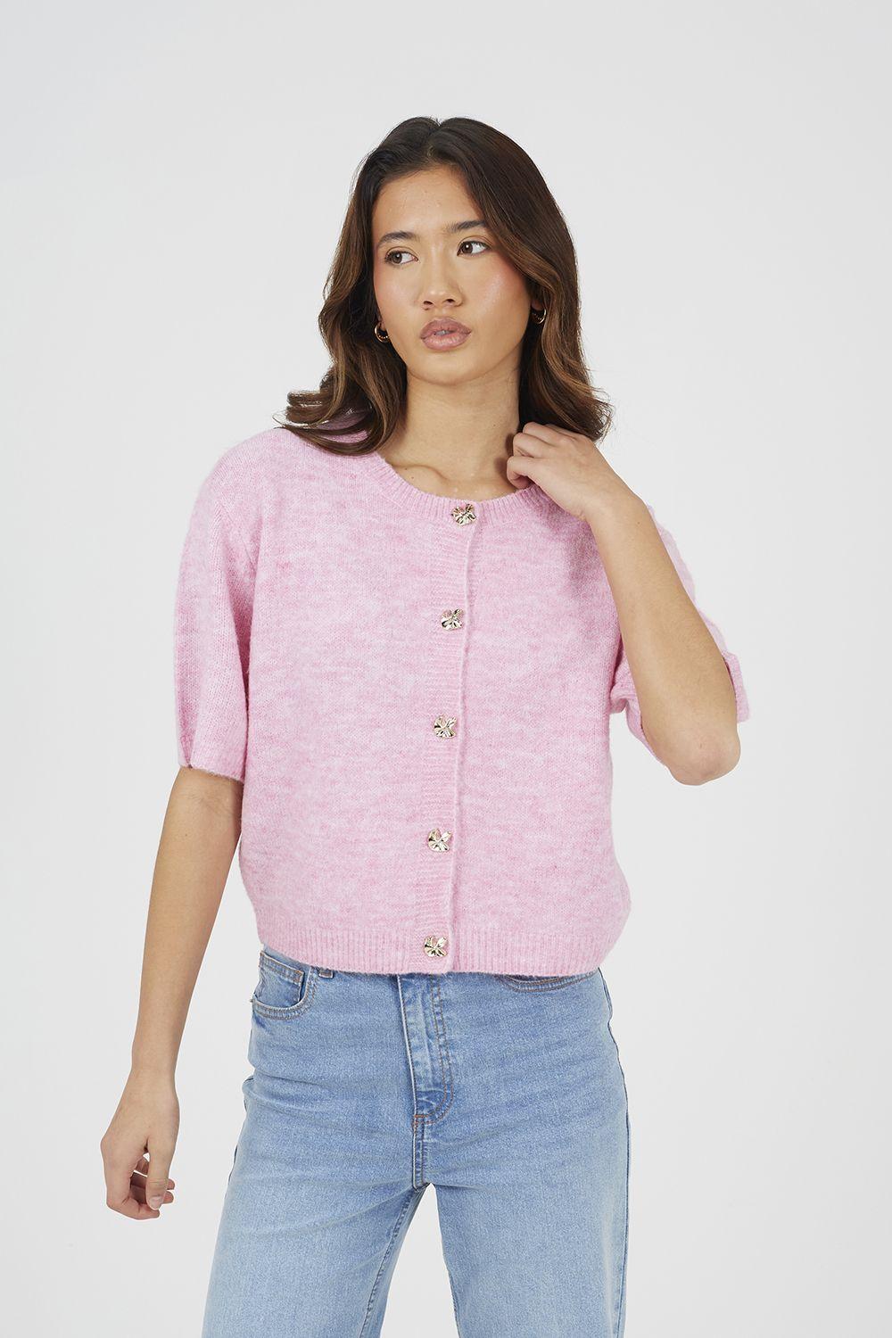 Short Sleeve Jersey Knit Cardigan by BRAVE SOUL