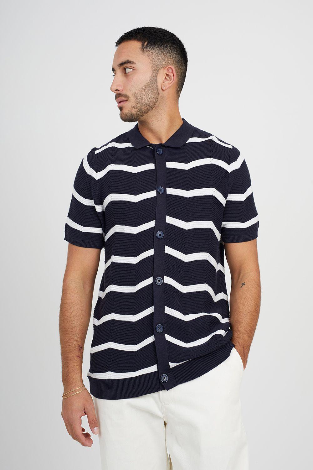 Short Sleeve Knitted Polo Shirt by BRAVE SOUL