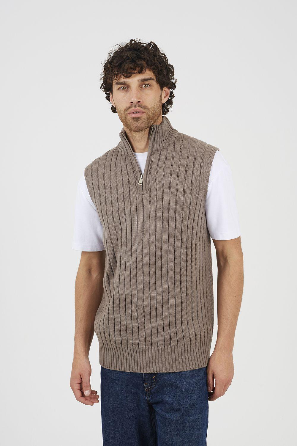 Sleeveless Quarter Zip Jumper by BRAVE SOUL