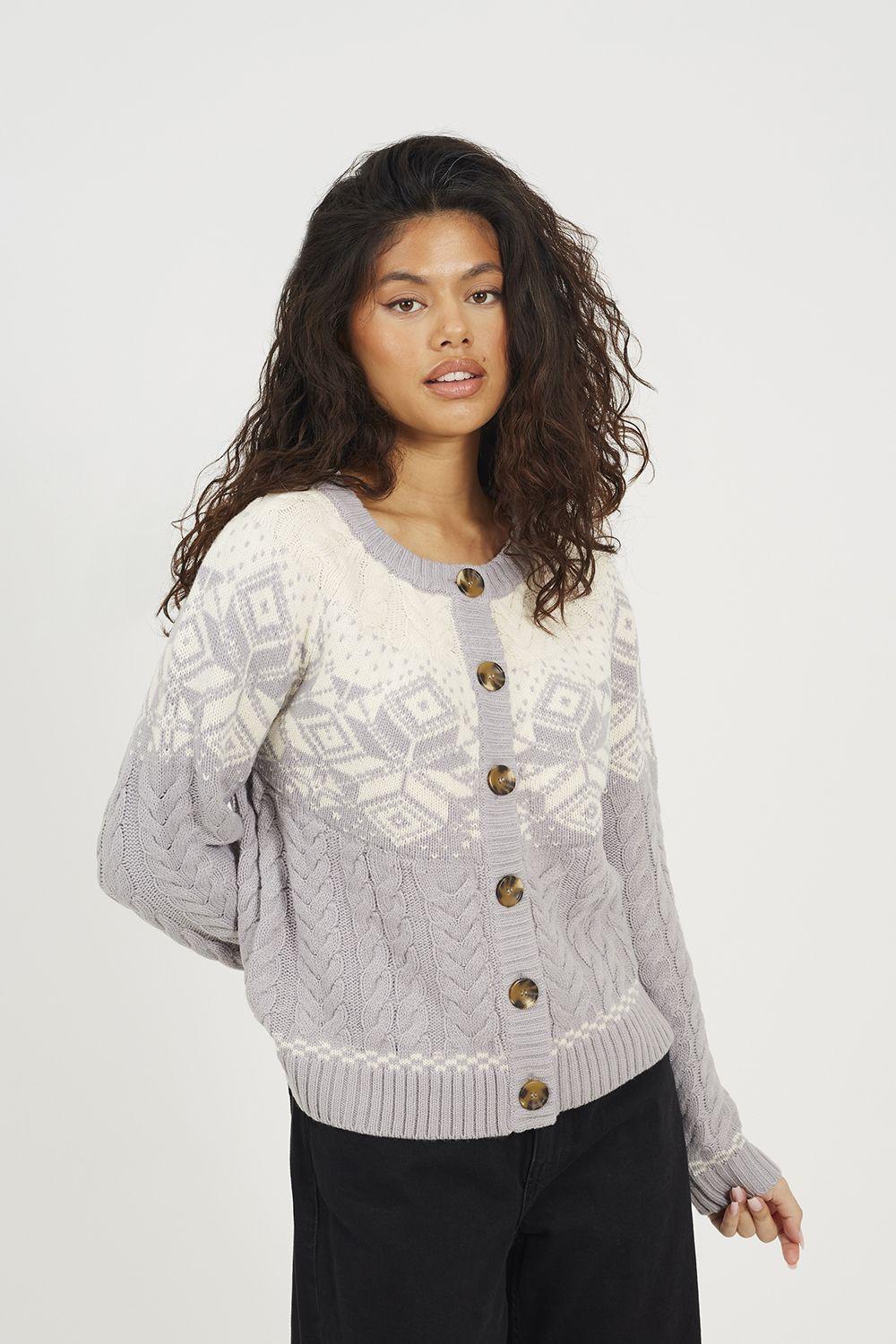 Snowflake Fairisle Christmas Cardigan by BRAVE SOUL