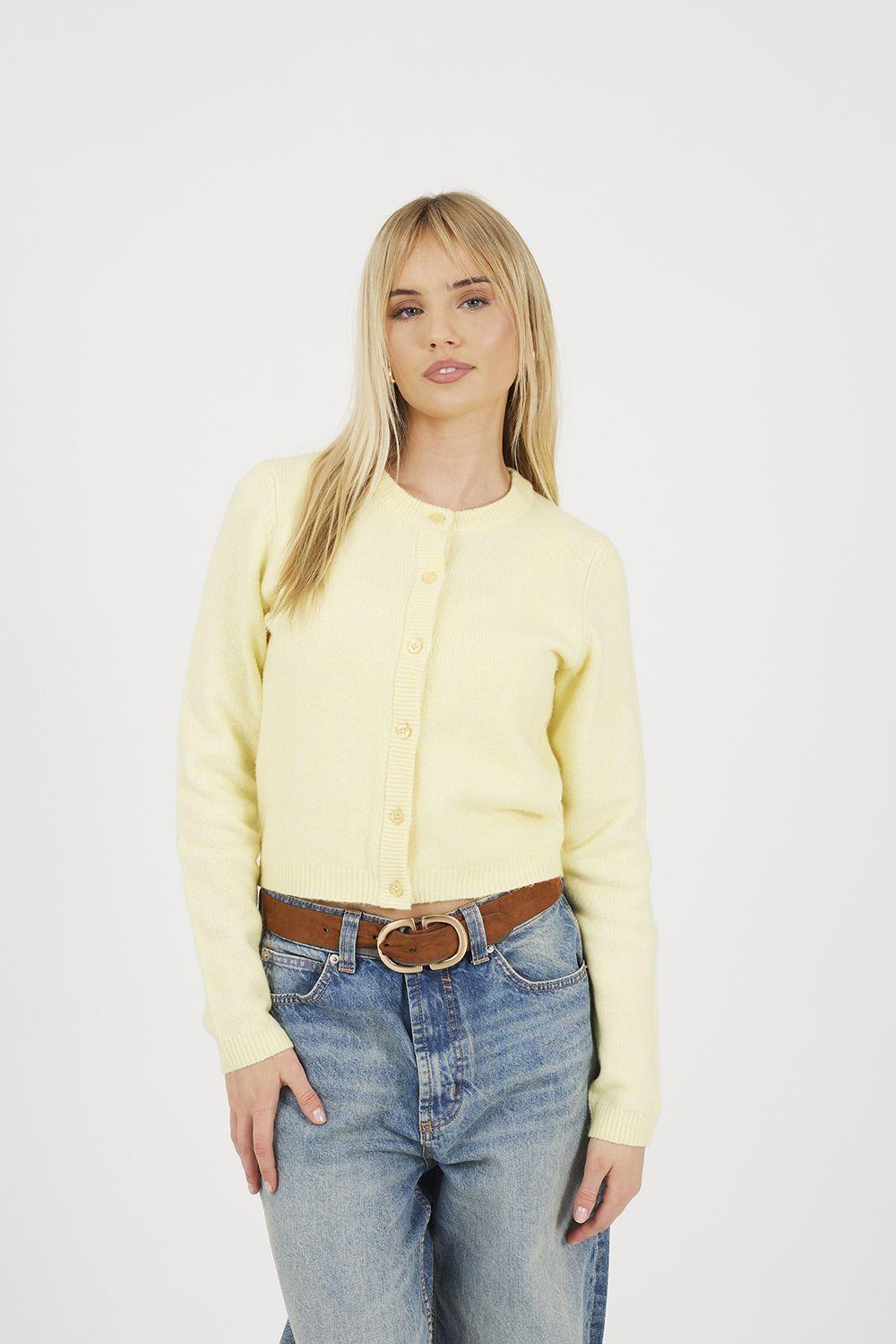 Soft Touch Crew Neck Cardigan by BRAVE SOUL