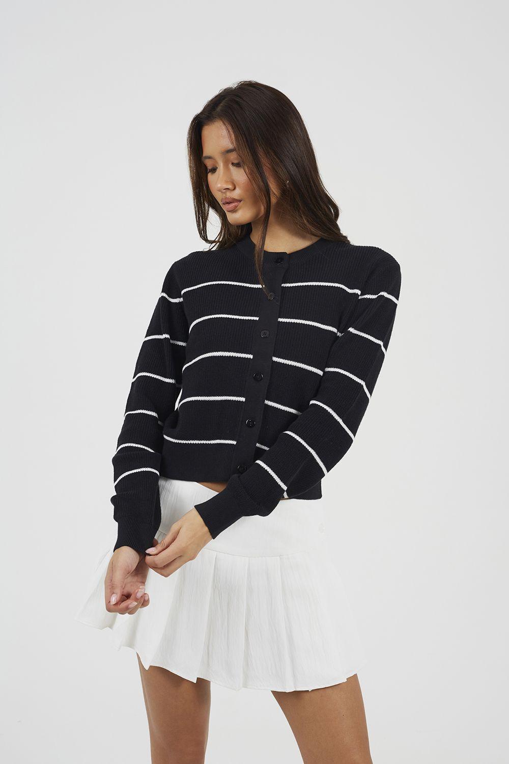 Striped Fisherman Knit Cardigan by BRAVE SOUL