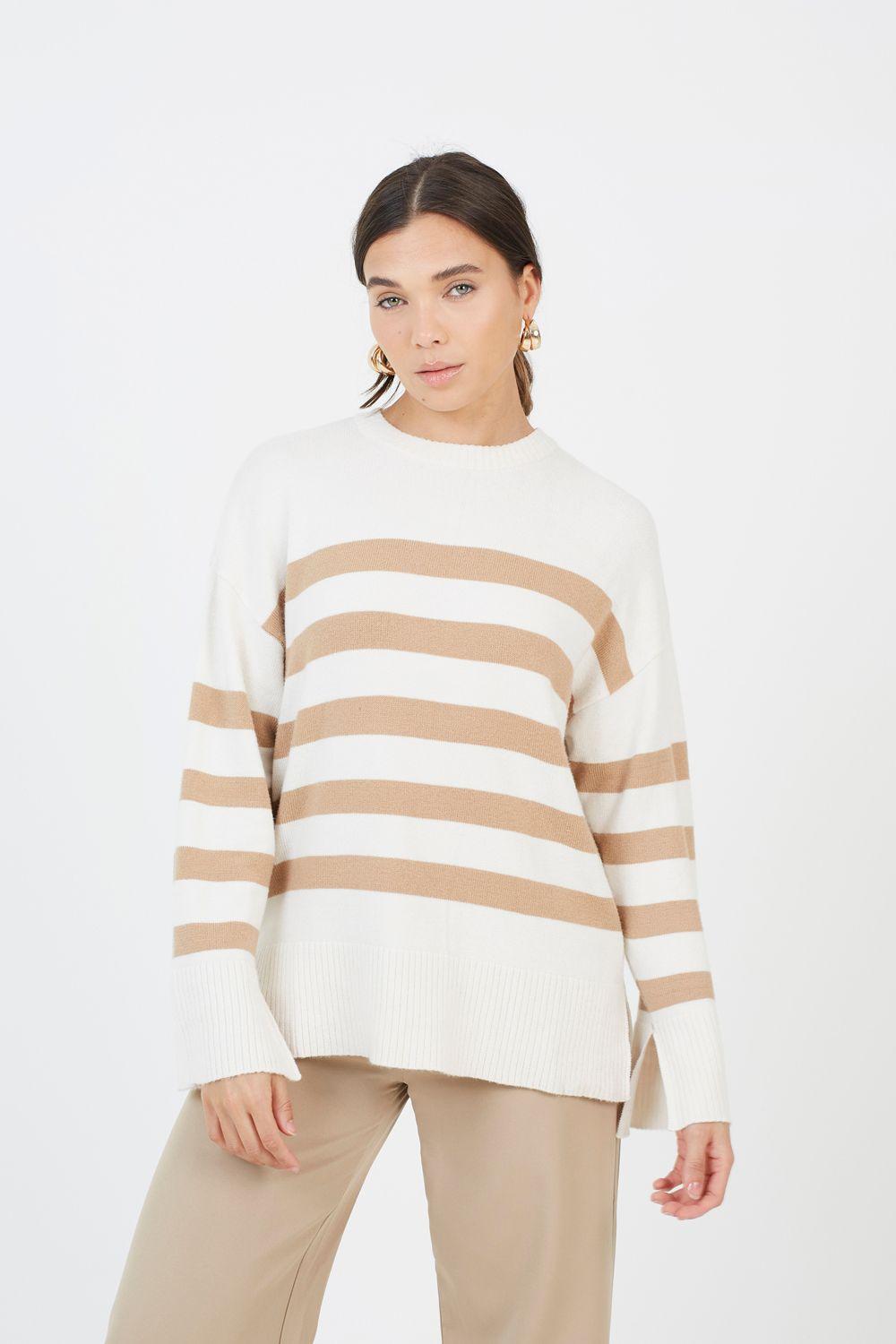 Striped Loose Fit Jumper with Wide Sleeves by BRAVE SOUL