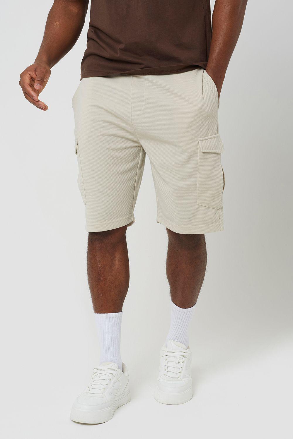 Textured Cargo Shorts by BRAVE SOUL