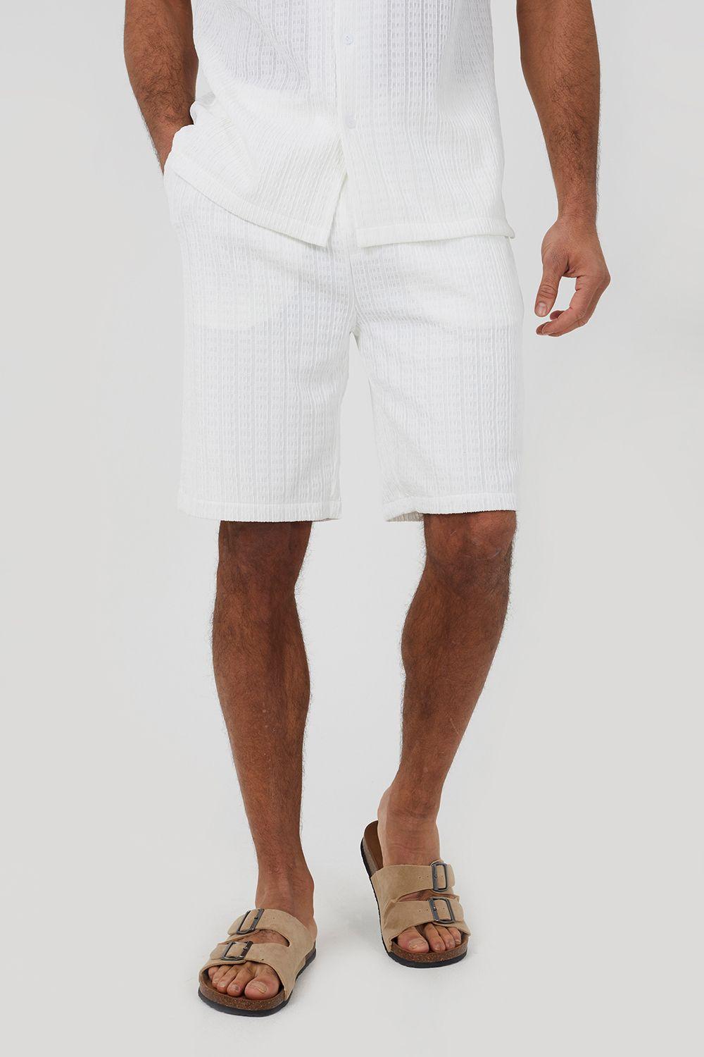 Textured Drawcord Shorts by BRAVE SOUL
