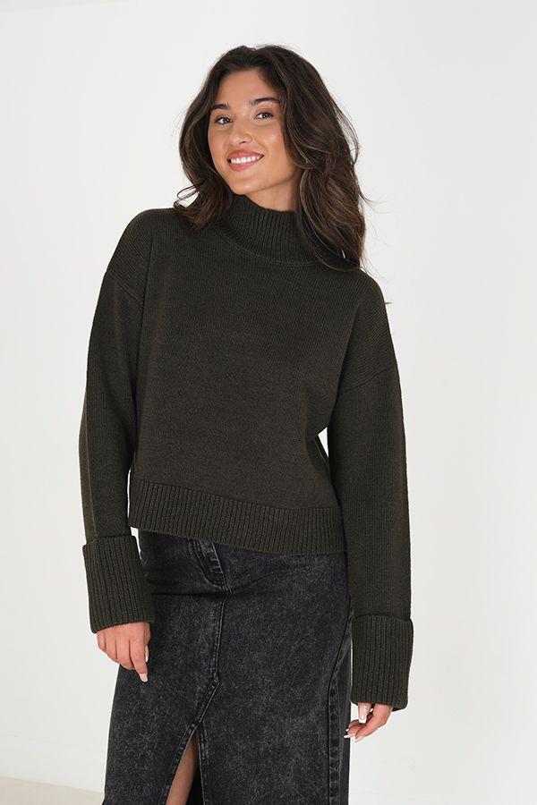 Turtleneck Fisherman Knit Jumper by BRAVE SOUL