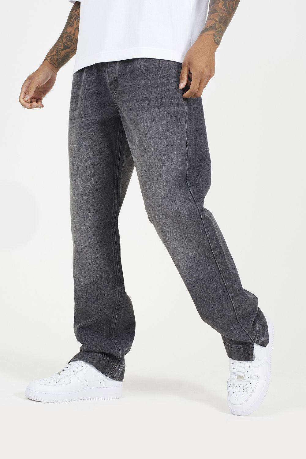 Wide Leg Denim Jeans With Side Hem Split Detail by BRAVE SOUL