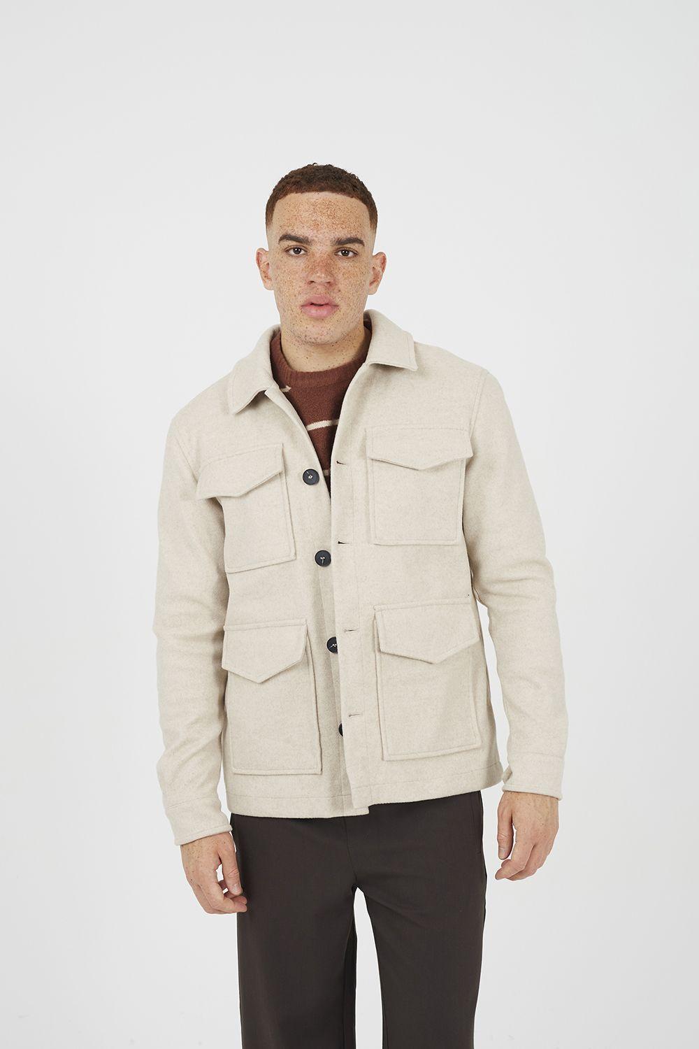 Wool-Look Four Pocket Shacket by BRAVE SOUL