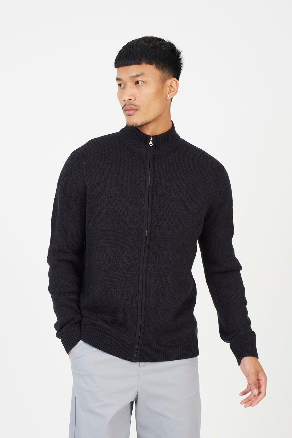 Zip Through Funnel Neck Knit Cardigan by BRAVE SOUL