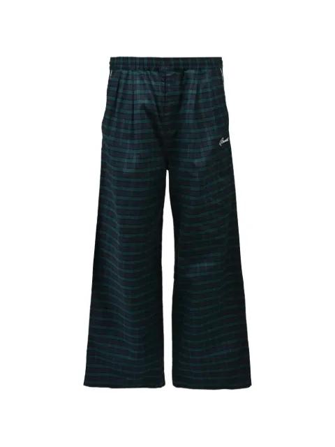 SCRIPT LOGO CHECK wide-leg trousers by BREATH