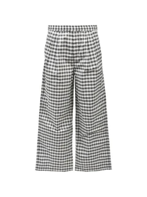 SCRIPT LOGO check-pattern wide-leg trousers by BREATH