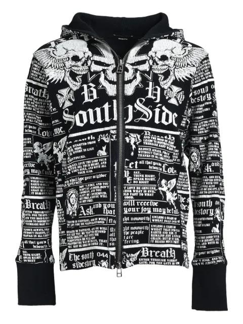 Skull Wash zip-up hoodie by BREATH