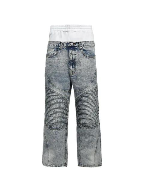 acid-wash panelled jeans by BREATH