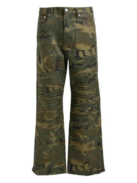 coated camouflage trousers by BREATH