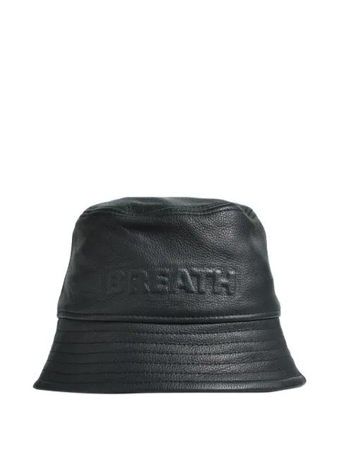 embossed-logo leather bucket hat by BREATH