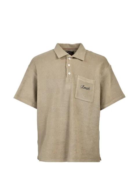 embroidered-logo towel-texture polo shirt by BREATH