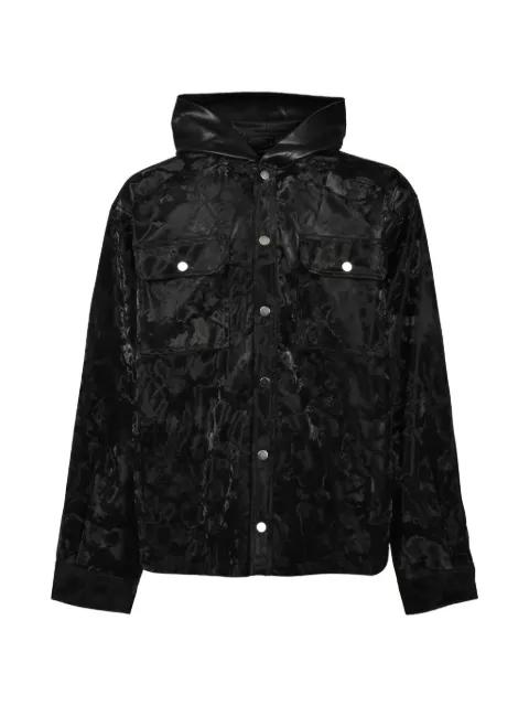 faux-leather hoodied jacket by BREATH