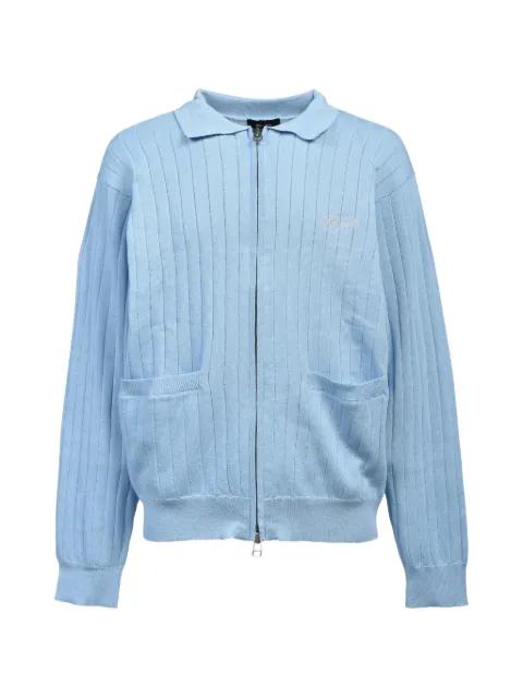 ribbed zip-up cardigan by BREATH