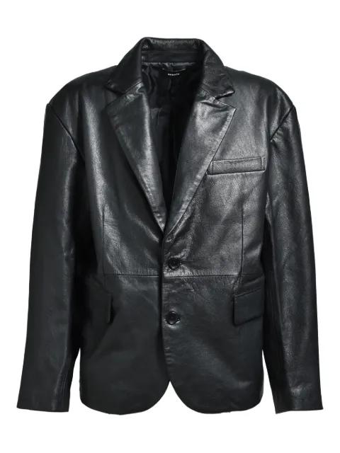 single-breasted leather blazer by BREATH