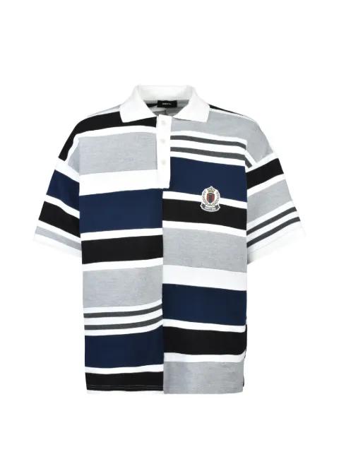 striped patch-detail polo shirt by BREATH