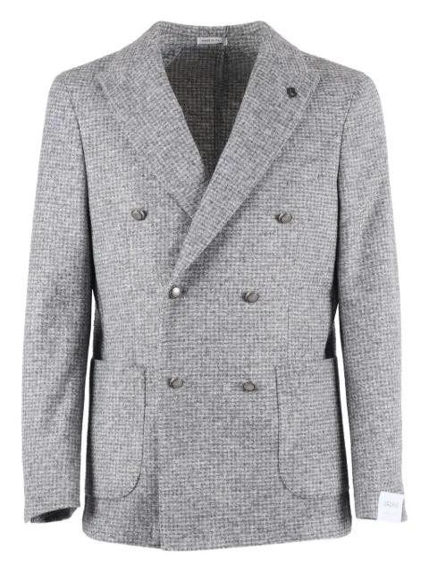 check-print double-breasted blazer by BRERA