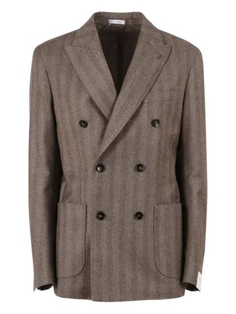 herringbone double-breasted blazer by BRERA