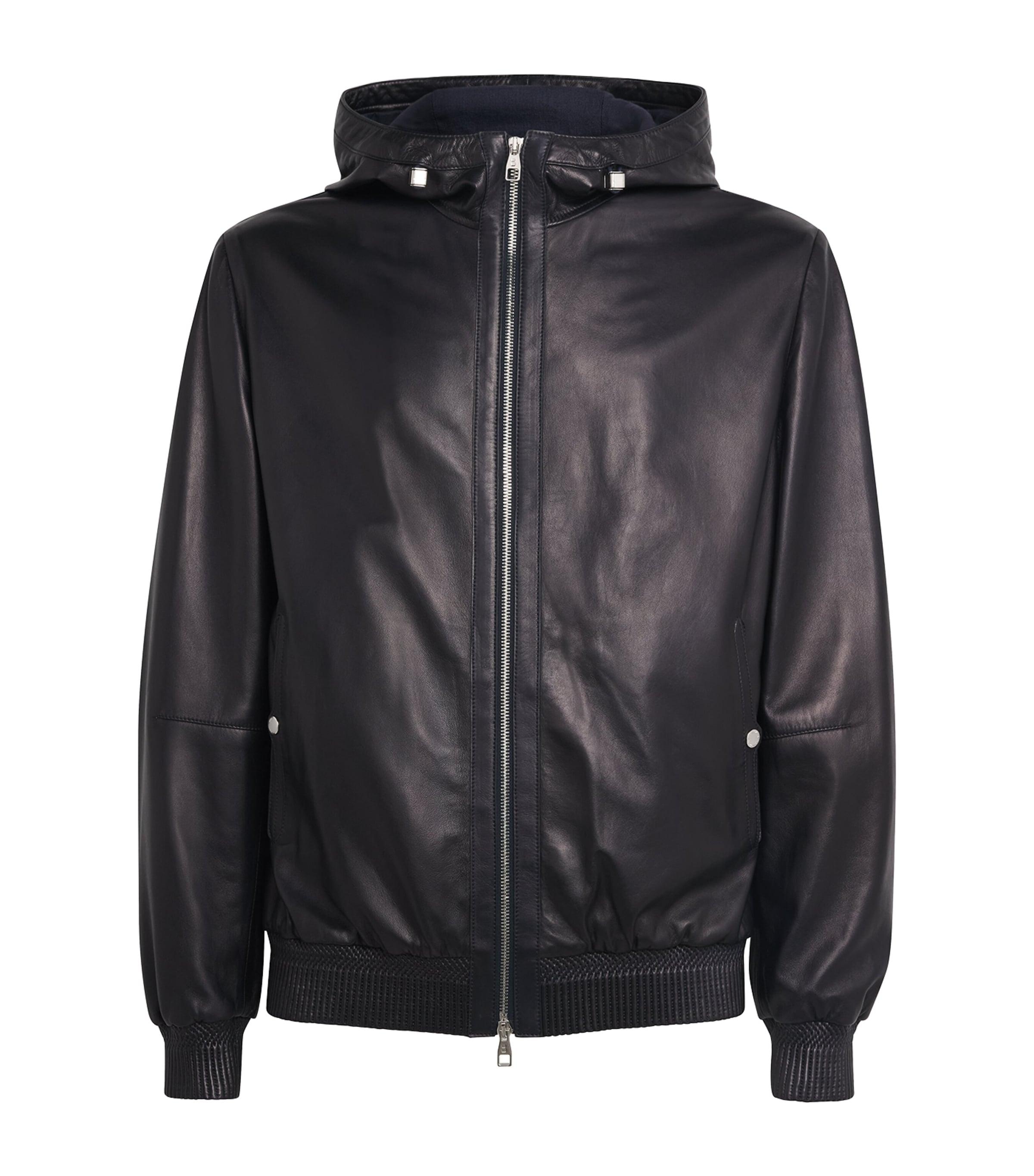 Brett Johnson Hooded Leather Jacket by BRETT JOHNSON