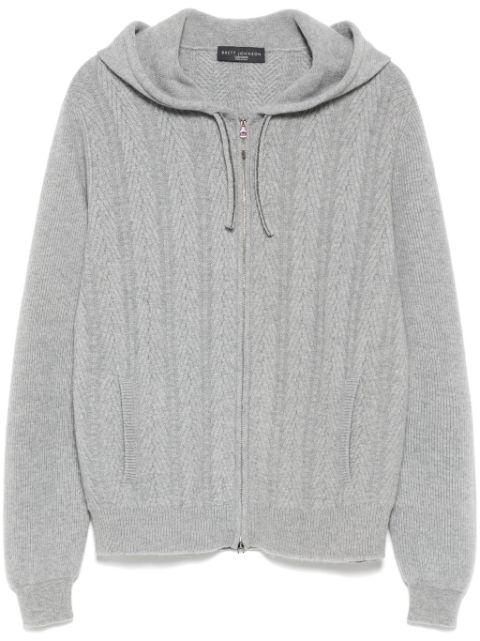 Herringbone cashmere hoodie by BRETT JOHNSON