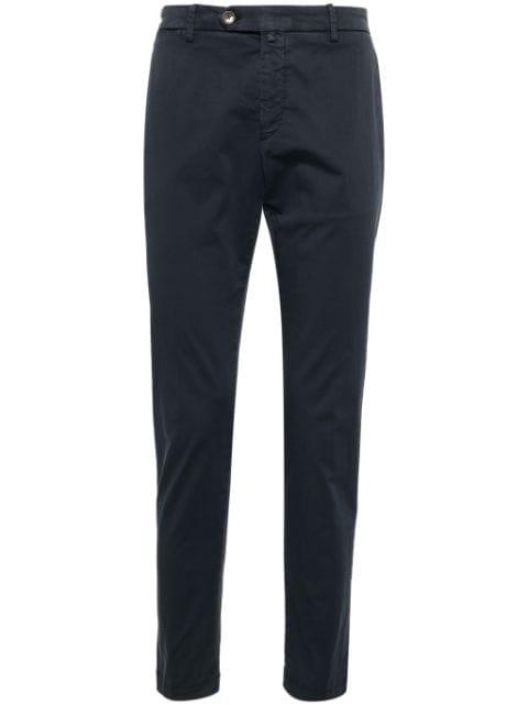 low-rise stretch-cotton tapered chinos by BRIGLIA 1949